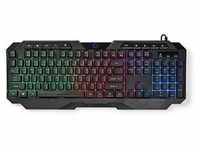 Nedis Gaming Tastatur (US Layout) kabelgebundene Tastatur mit RGB-Beleuchtung