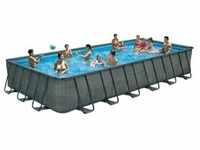 Summer Waves Premium FRAME Pool, Rattanoptik, PVC/Stahl, 732x366x132, jede Menge