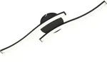 LED Deckenleuchte Deckenlampe 2-flammig 12 W 3000K Schwarz Metall Briloner - Schwarz