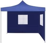 vidaXL Faltzelt mit 2 W&auml;nden 3 x 3 m Blau