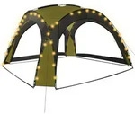 vidaXL Partyzelt mit LED und 4 Seitenw&auml;nden 3,6x3,6x2,3 m Gr&uuml;n