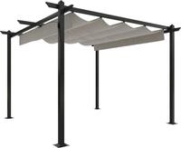 vidaXL Pavillon mit Ausziehbarem Dach 3x3 m Creme