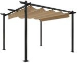 vidaXL Pavillon mit Ausziehbarem Dach 3x3 m Taupe