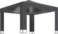 vidaXL Pavillon mit Doppeldach & LED-Lichterkette 3x3 m Anthrazit