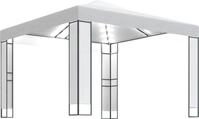 vidaXL Pavillon mit Doppeldach & LED-Lichterkette 3x3 m Wei&szlig;