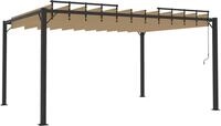 vidaXL Pergola mit Lamellendach 3x4 m Taupe Stoff und Aluminium