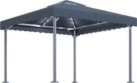 vidaXL Pavillon mit LED-Lichterkette 300x300 cm Anthrazit Aluminium