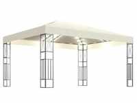 vidaXL Pavillon mit LED-Lichterkette 3x4 m Creme Stoff