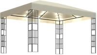 vidaXL Pavillon mit LED-Lichterkette 3x4 m Cremewei&szlig;