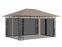 vidaXL Pavillon mit Moskitonetz 4x3x2,73 m Taupe 180 g/m2