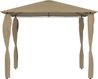 vidaXL Pavillon mit Pfostenabdeckungen 3x3x2,6 m Taupe 160 g/m&sup2;