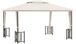 vidaXL Pavillon mit Seitenw&auml;nden & Doppeldach 3x4 m Creme