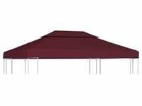 vidaXL Pavillon-Dachplane mit Kaminabzug 310 g/m2 4x3 m Weinrot