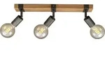 Spotleuchte dreh- und schwenkbar 3x E27 Metall-Holz Gunmetal Briloner - Grau/Braun