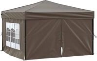 vidaXL Partyzelt Faltbar mit Seitenw&auml;nden Taupe 3x3 m