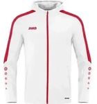 JAKO Unisex Kapuzenjacke Power, Farbe:wei&szlig;/rot, Gr&ouml;&szlig;e:S - Wei&szlig; - S