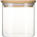 Aufbewahrungsdose Quadrat 0,8 l &ndash; Bambus &ndash; Pebbly - Transparent/Braun