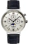 ZEPPELIN 8074-5 Chronograph Uhr Herrenuhr Lederarmband Chrono Datum schwarz - Blau