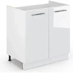 Sp&uuml;lenunterschrank Vicco Fame-Line Wei&szlig; Hochglanz 80 cm ohne Arbeitsplatte,...