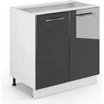K&uuml;chenunterschrank Vicco Fame-Line Anthrazit Hochglanz/Wei&szlig; 80 cm ohne
