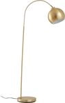 Lindby Bogenstehlampe Moisia, messingfarben, Metall, 148 cm