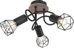 Globo Lighting Deckenleuchte Metall schwarz, Holz braun, Metall schwarz, &oslash;: 380mm,