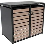 DEGAMO M&uuml;lltonnenbox 2er BERLIN 132x80x116cm f&uuml;r Tonnen 120 und 240 Liter, grau -