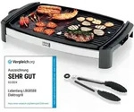 LEBENLANG Tischgrill elektrisch | 2000 Watt | Indoor & Outdoor - Schwarz