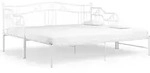 vidaXL Ausziehsofa Bettgestell Wei&szlig; Metall 90x200 cm - Wei&szlig;