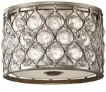 Elstead Lucia Deckenleuchte E27 2-fach 21cm Br&uuml;niertes Silber - Silber