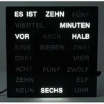 Uhr mit LED Wortanzeige Tischuhr Wortuhr 20 x 20 cm - Schwarz