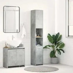 vidaXL Badezimmerschrank Betongrau 30x30x183,5 cm Holzwerkstoff - Grau