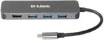 D-Link DUB-2333 5-in-1 USB-C Hub mit HDMI/Power Delivery - Grau