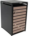 DEGAMO M&uuml;lltonnenbox 1er BERLIN 68x80x116cm f&uuml;r Tonnen 120 und 240 Liter, Holzoptik