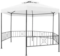 vidaXL Gartenpavillon 323x275x265 cm Wei&szlig; 180 g/m&sup2;