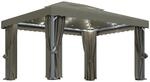 vidaXL Pavillon mit Vorh&auml;ngen & LED-Lichterkette 4x3 m Taupe
