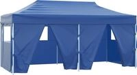 vidaXL Profi-Partyzelt Faltbar mit 4 Seitenw&auml;nden 3&times;6m Stahl Blau