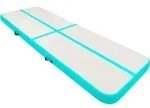 vidaXL Aufblasbare Gymnastikmatte mit Pumpe 500x100x20 cm PVC Gr&uuml;n - Gr&uuml;n