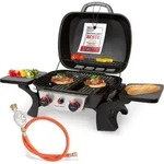 ProfiCook Gasgrill mit 2 Edelstahlbrennern, Tischgrill inkl. Gasdruckminderer und