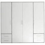 Pol Power Valencia Kleiderschrank Laminat 4 T&uuml;ren 206x195x60 cm - Grau