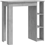vidaXL Bartisch mit Regal Betongrau 102x50x103,5 cm Holzwerkstoff - Grau