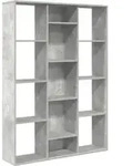 vidaXL Raumteiler/B&uuml;cherregal Betongrau 100x24x140 cm Holzwerkstoff - Grau