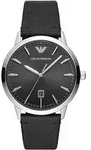 Emporio Armani AR11193 Herren-Armbanduhr, Edelstahl-Geh&auml;use, Leder-Armband