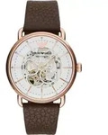 Emporio Armani AR60027 MECCANICO Uhr Herrenuhr Lederarmband braun - Braun