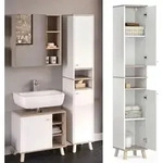 Badschrank Vicco Senyo Wei&szlig; 30 x 174 cm, Model 36358 - Wei&szlig;