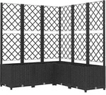 vidaXL Pflanzk&uuml;bel mit Spalier Schwarz 120x120x136 cm PP - Schwarz