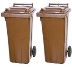 SuperSparSet 2x PROREGAL 2-Rad-M&uuml;lltonne MGB | HDPE-Kunststoff | 120 Liter |...