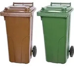 SuperSparSet 2x PROREGAL 2-Rad-M&uuml;lltonne MGB | HDPE-Kunststoff | 120 Liter |...