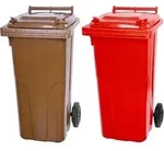 SuperSparSet 2x PROREGAL 2-Rad-M&uuml;lltonne MGB | HDPE-Kunststoff | 120 Liter |...