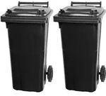SuperSparSet 2x PROREGAL 2-Rad-M&uuml;lltonne MGB | HDPE-Kunststoff | 120 Liter 